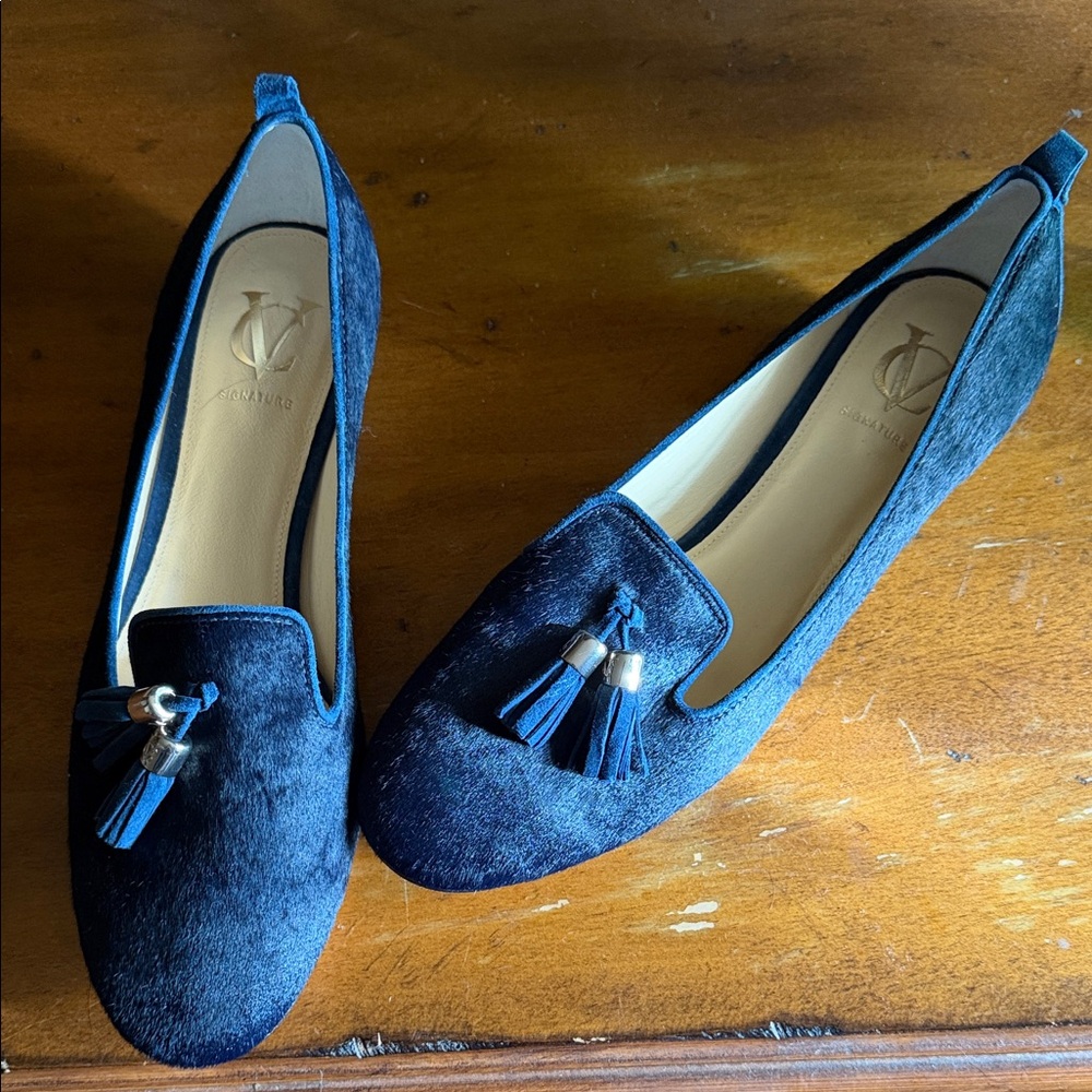 Vince Camuto Navy Tassel Loafers Shoes Size 9 (39)